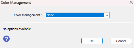 None selected as color management